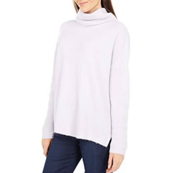 SPLENDID Funnel Neck Heathered Sweater In Snowy Fig NWT - Picture 4 of 7